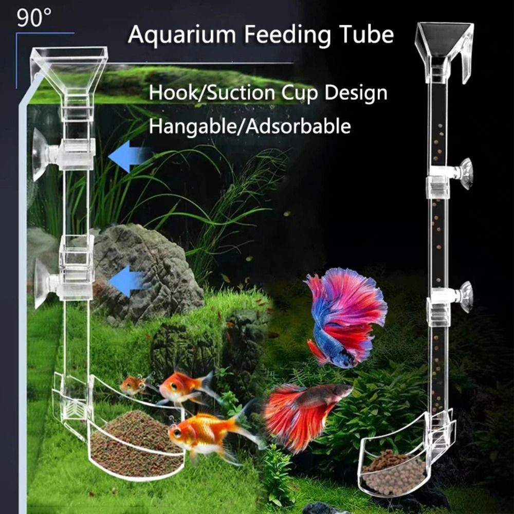 Aquarium Fertilizer - ท่อให้อาหารปลาในตู้ปลาแบบใส อะคริลิก จุดให้อาหารคงที่ พร้อมจุกดูด ทนทาน