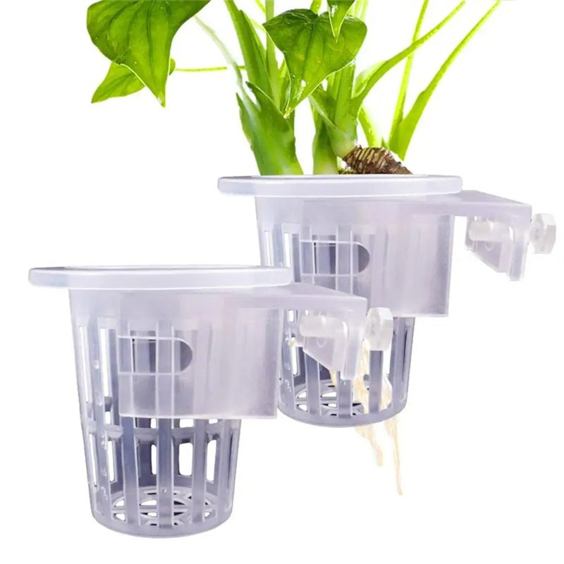 Aquarium Plant Holder - A7THK-2 ชิ้น ที่วางต้นไม้ในตู้ปลาแบบแขวน โปร่งใส ปรับได้ ถ้วยปลูกต้นไม้สำหรับตู้ปลา