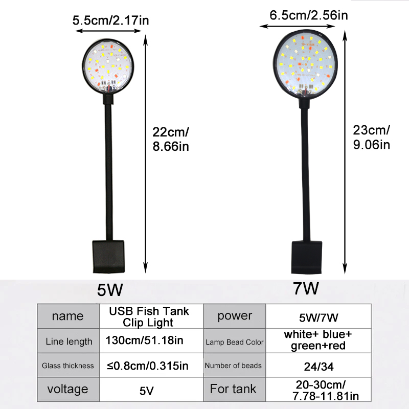 ไฟ LED สำหรับตู้ปลาแบบ USB ตกแ - Aquarium Plant Light บทวิจารณ์และราคา