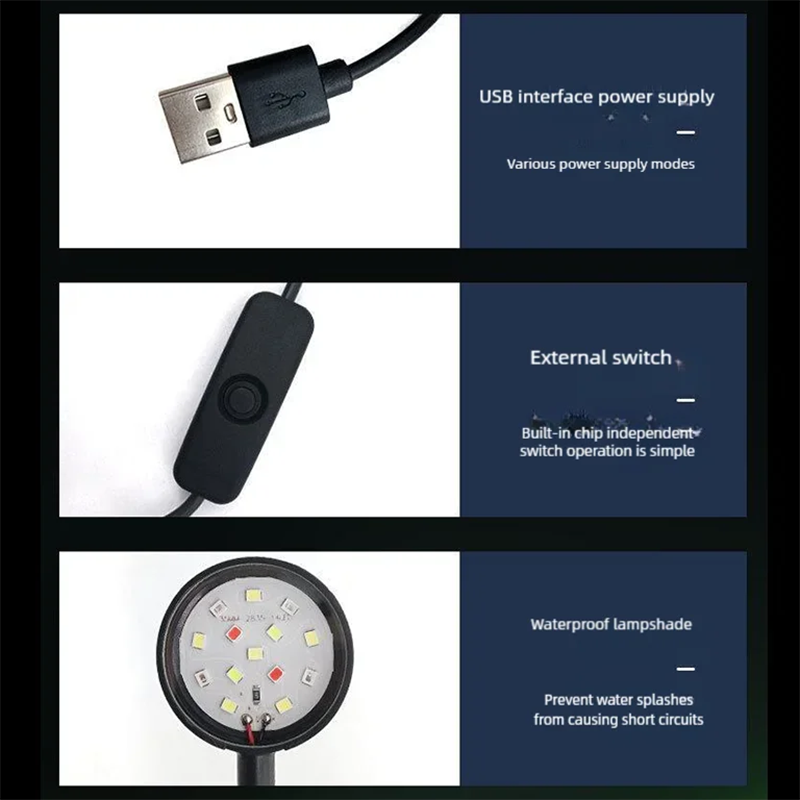 ไฟ LED แบบหนีบสำหรับตู้ปลา USB - Aquarium Plant Light บทวิจารณ์และราคา